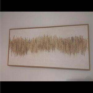 Abstract Gold Textured Wall Art on Cream Canvas